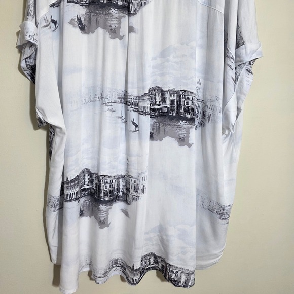 Jane + Delancey NWT Women Shirt Venice Scenic Print Button Down White Size 3X - Picture 12 of 14